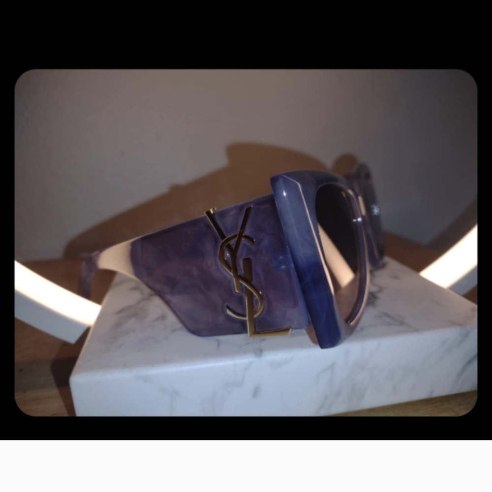 Yves Saint Laurent Purple Oversized Sunglasses